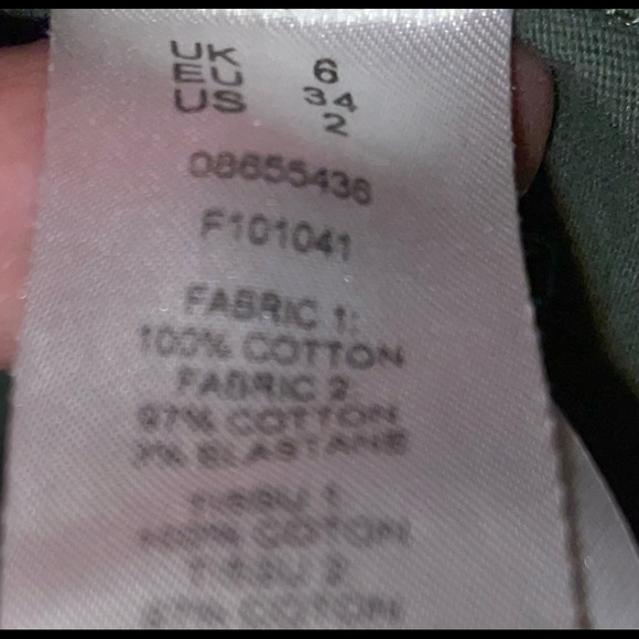 Asos Camo green, double breasted pockets, blouse size 2 - Picture 8 of 9